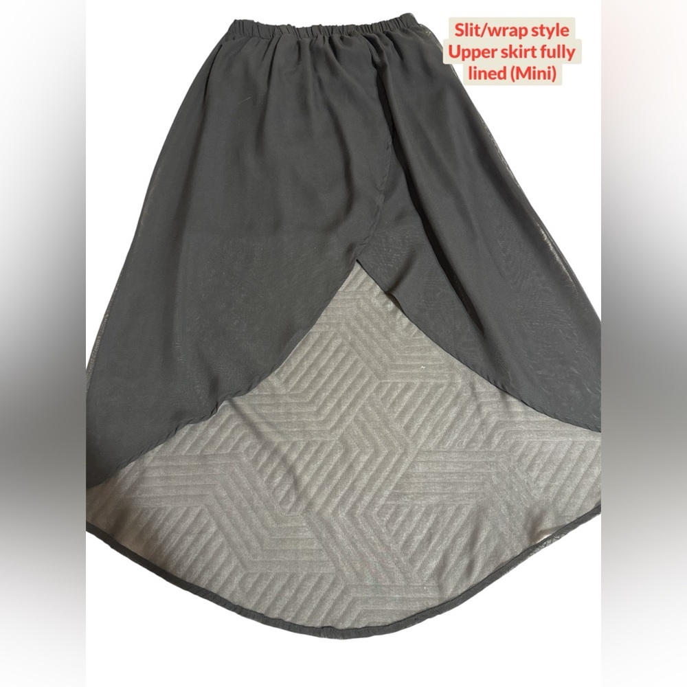 Black Slit, Wrap Style Women's Skirt